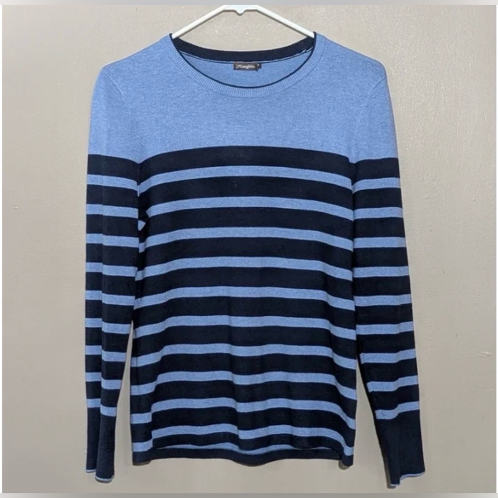 J. McLaughlin Poet Sweater In Stripe, Size:Small, Color: Blue